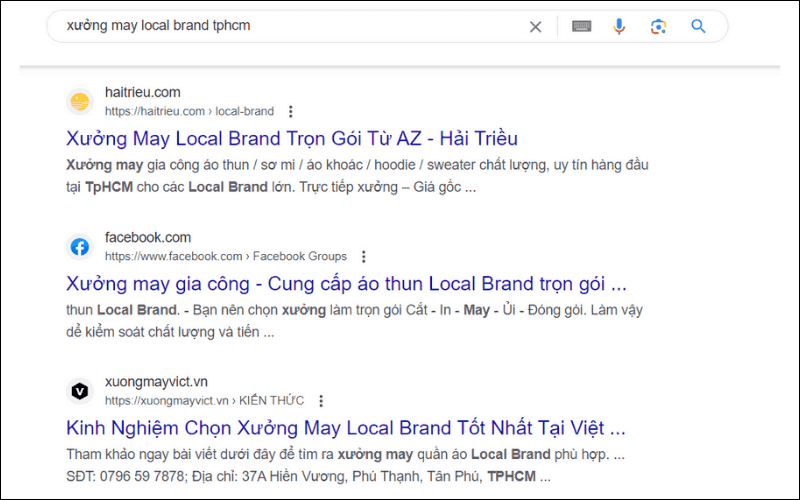 Tên fanpage hiển thị như Title trên kết quả tìm kiếm